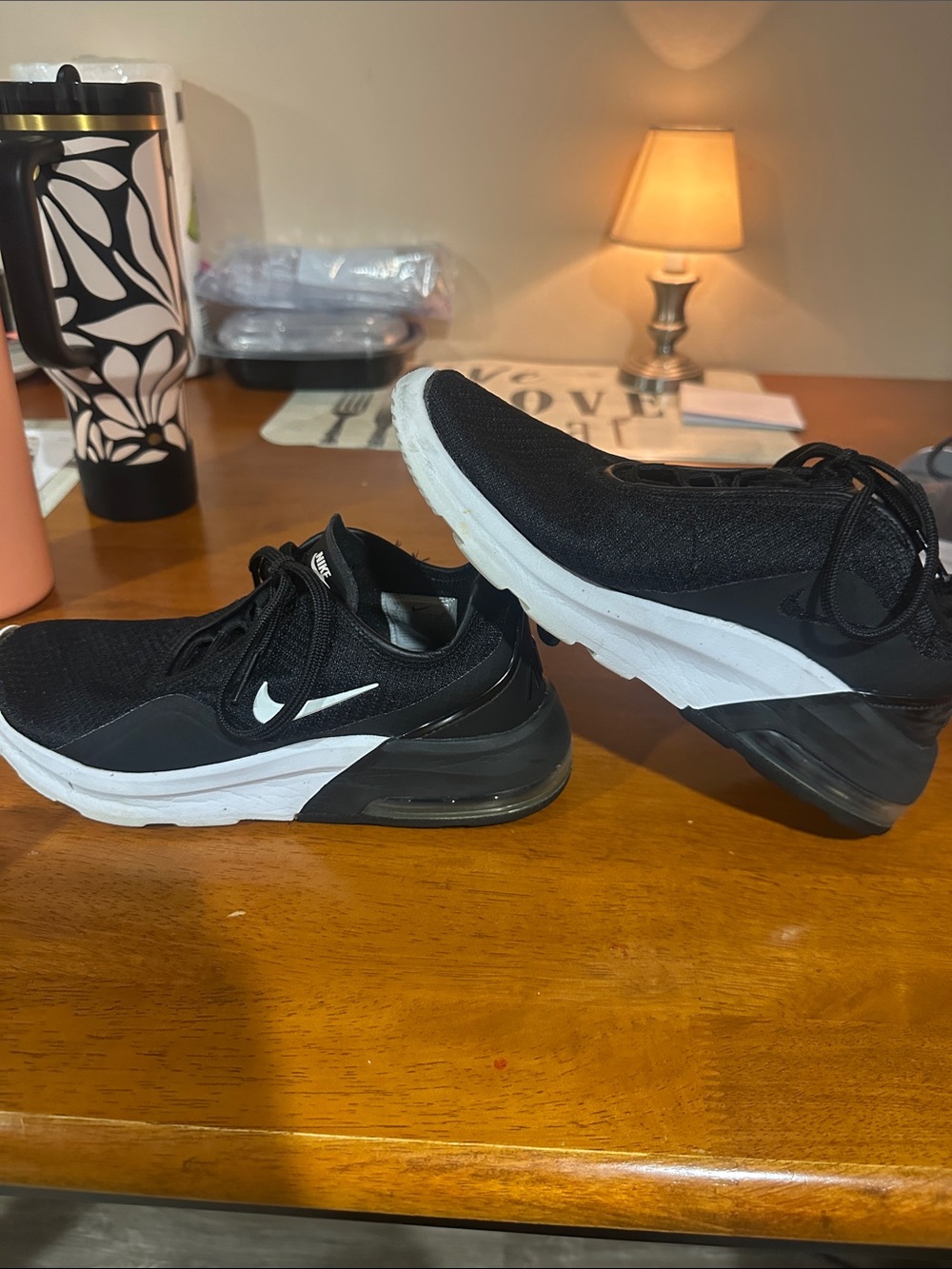Nike Black & White Air Cushion Running Sneakers